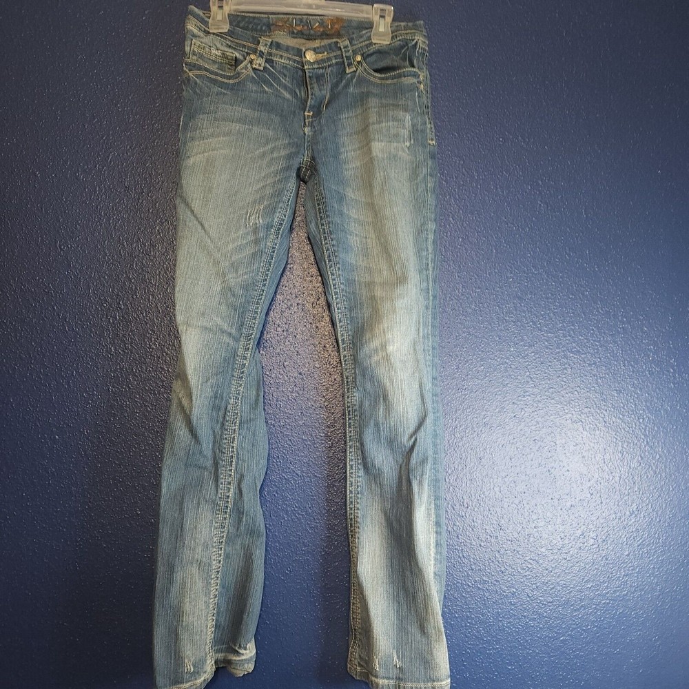 Seven7 Ladies straight Low Rise Denim Blue Jeans Size 8